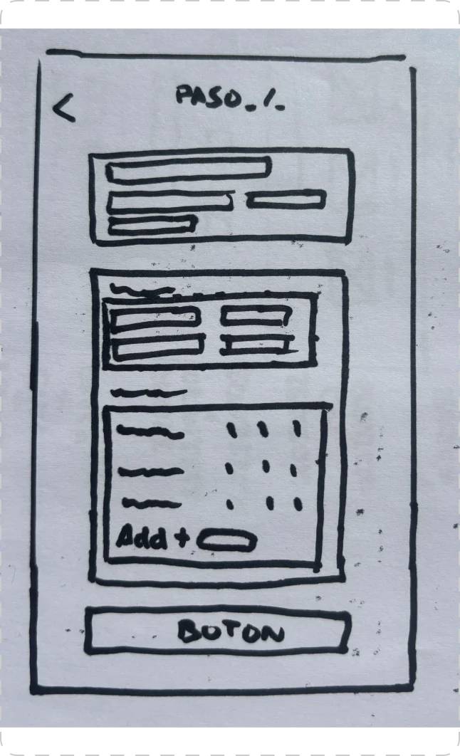 Boceto en papel del formulario de un anuncio