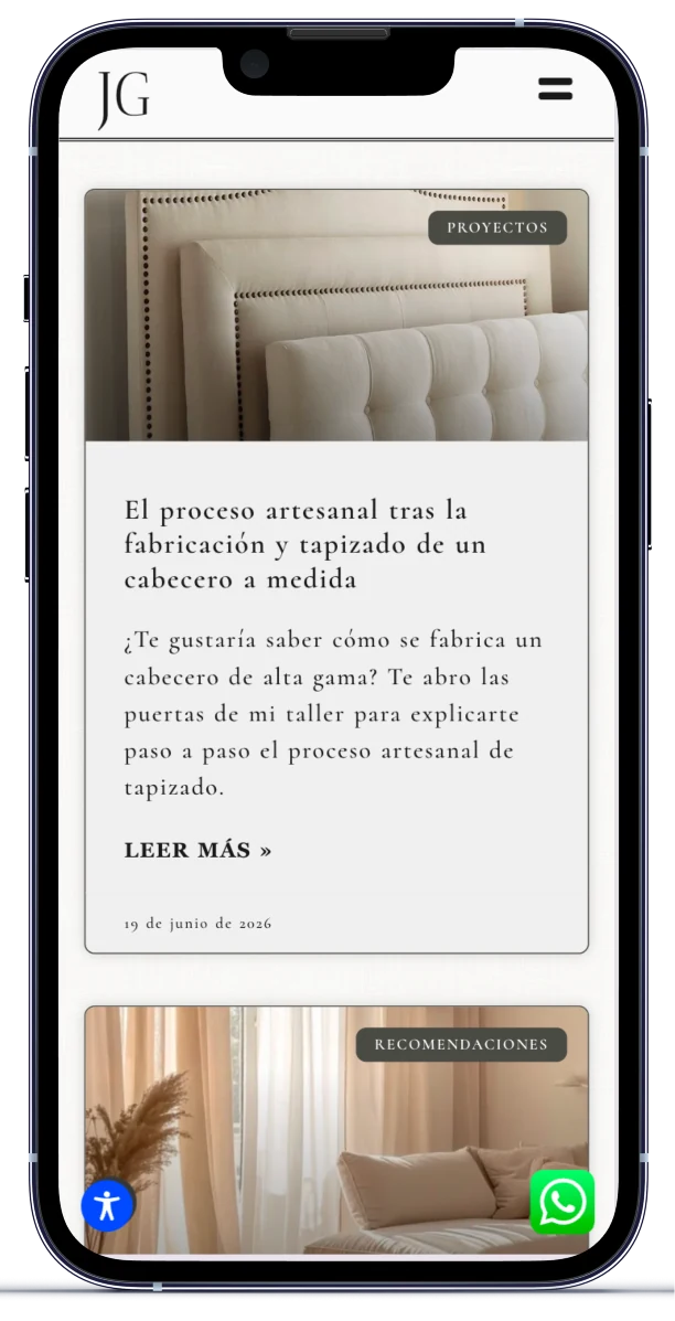 Artículo del blog en móvil
